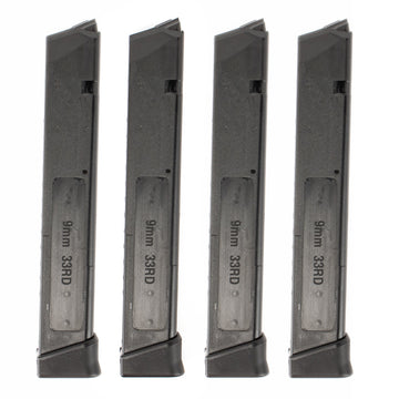 IMG Glock 17-19 & 26 9mm 33rd Detachable Polymer Magazine - 4 Pack