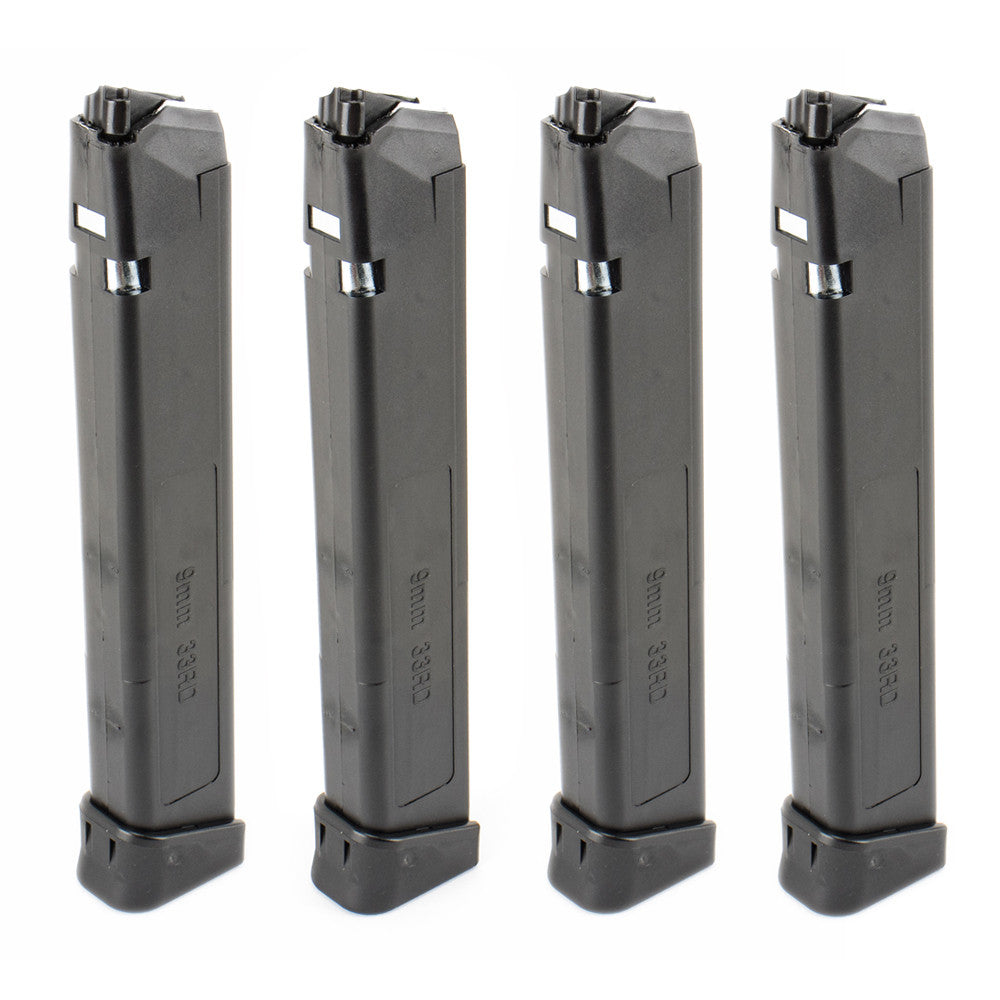 IMG Glock 17-19 & 26 9mm 33rd Detachable Polymer Magazine - 4 Pack