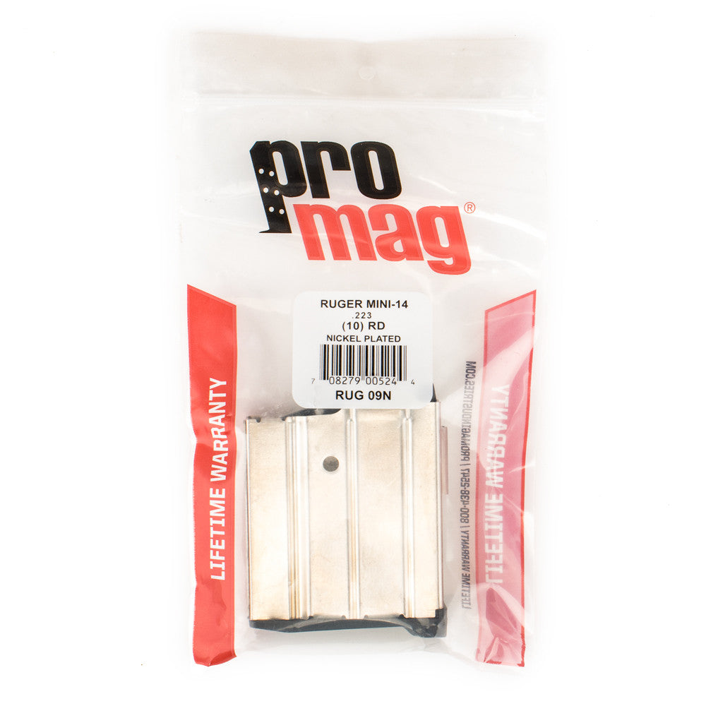 ProMag Ruger Mini-14 223/5.56x39mm Steel 10rd Magazine - Nickel