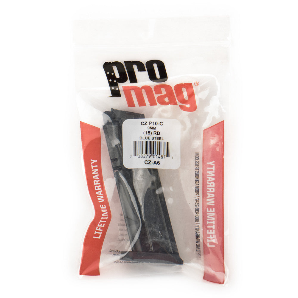 ProMag CZ P10-C 9mm Luger Magazine 15rd Blued Steel