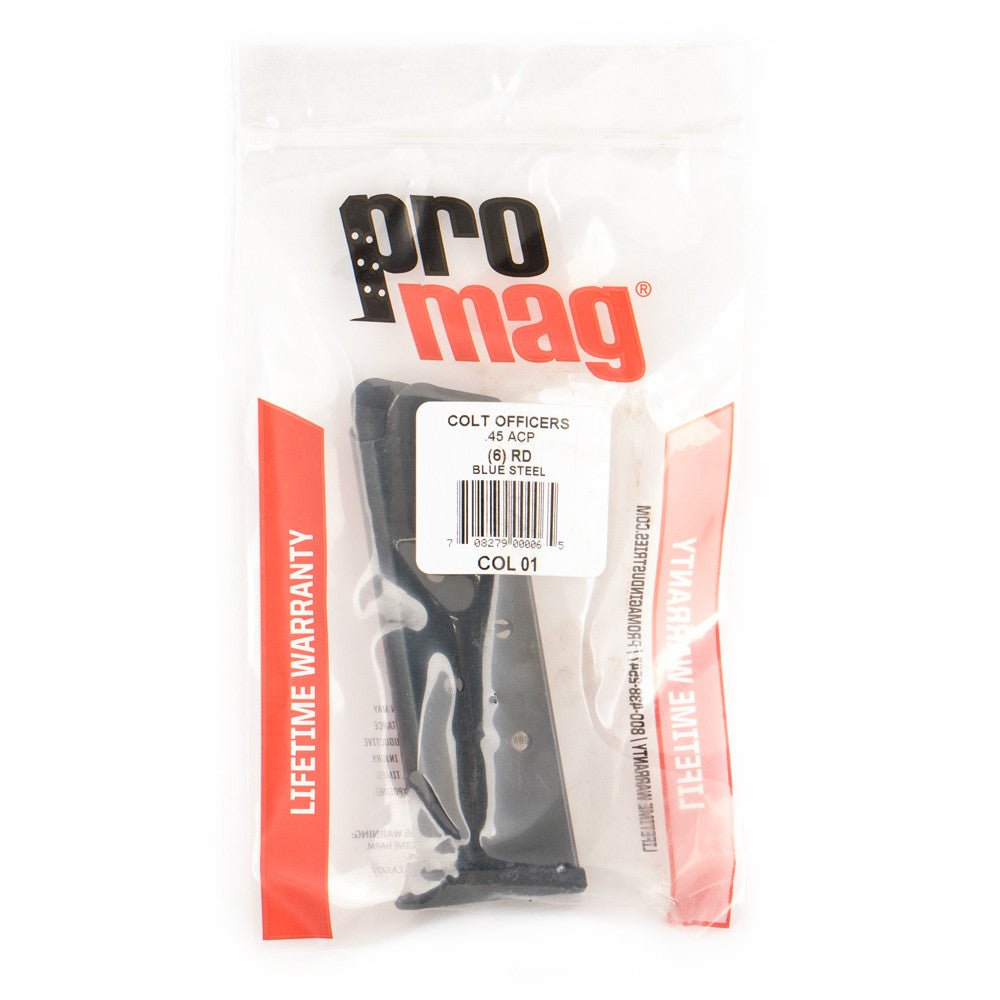 ProMag .45 ACP 6 Rd Officers Blue Steel 1911 Magazine