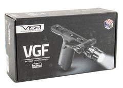 NcStar VISM Vertical Grip with Strobe Flashlight 250 Lumens LED 2 CR123A KeyMod Black