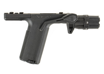 NcStar VISM Vertical Grip with Strobe Flashlight 250 Lumens LED 2 CR123A KeyMod Black