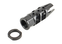 FOSTECH 30 CAL. STRAKE BRAKE FOR AR-15 IN BLACK NITRIDE. MUZZLE DEVICE DESIGNED TO MITIGATE RECOIL AND MUZZLE RISE.