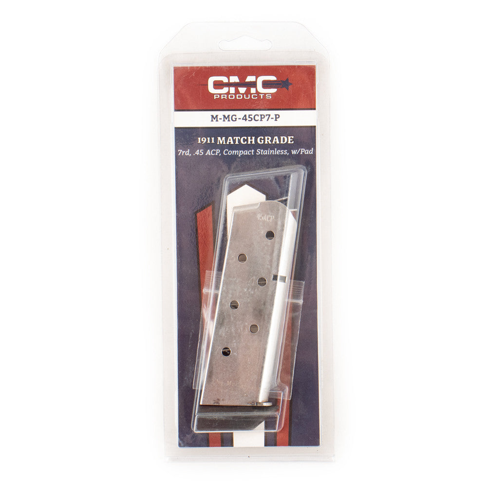 CMC Products 1911 Match Grade Compact .45 ACP 1911 Officer 7rd Stainless Magazine