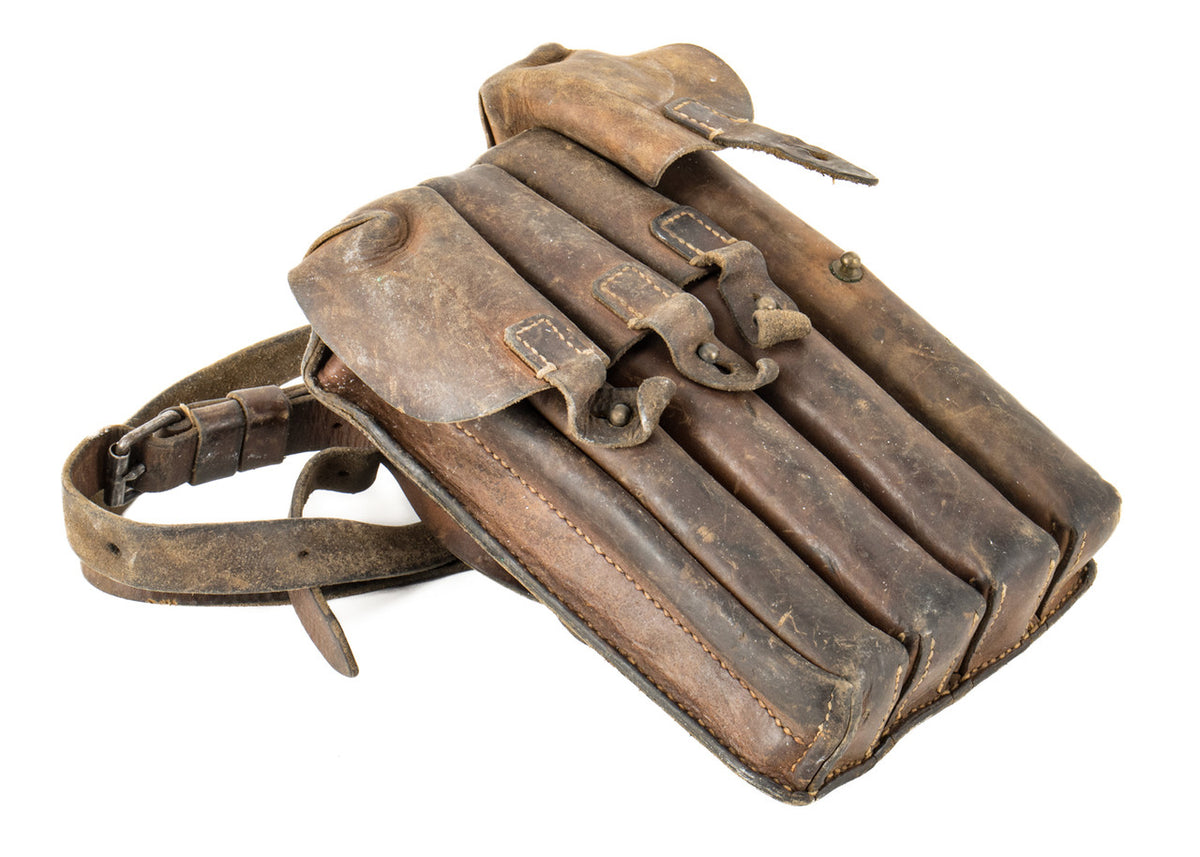 Yugoslavian M56 4-Cell Leather Magazine Pouch - Surplus
