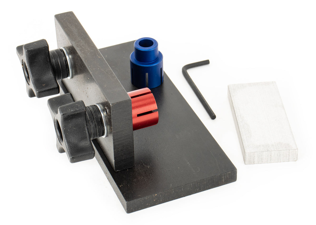 AK Trunnion Rivet Hole Drilling Fixture - Red & Blue