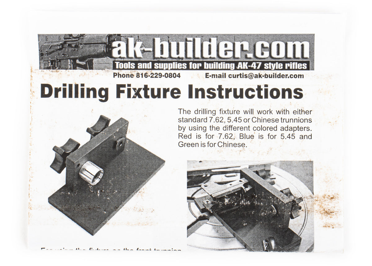 AK Trunnion Rivet Hole Drilling Fixture - Red & Blue