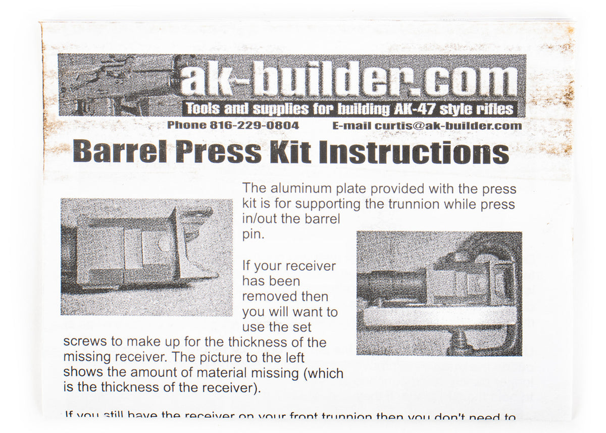AK-Builder Barrel Press Kit - 1" Ram