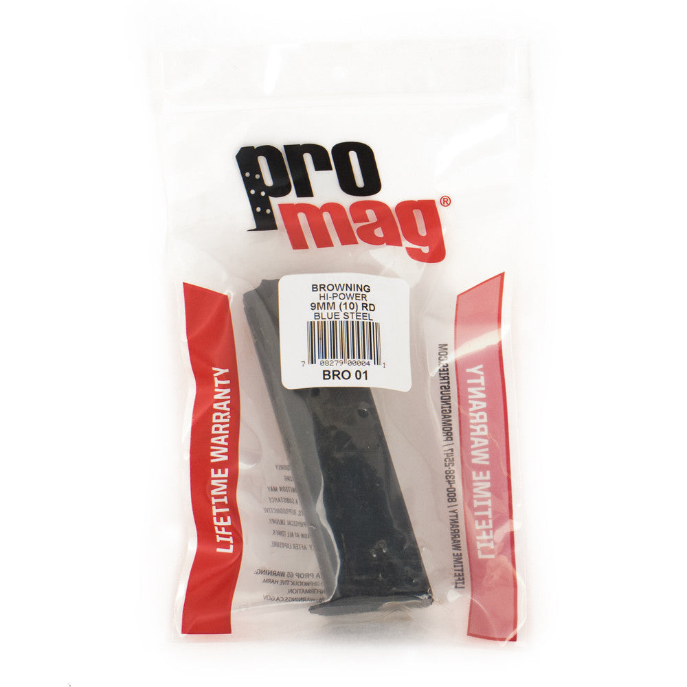 PROMAG 9MM 10RD BROWNING HI-POWER BLUE STEEL MAGAZINE