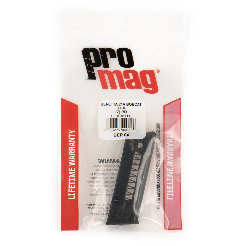 ProMag Beretta Bobcat Magazine .22 Long Rifle 7rd Steel Blued