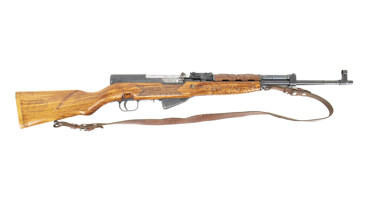 SKS Yugo M59/66 Rifle - Sporterized Sights - Good Condition - Trench Art Floral Rabbit