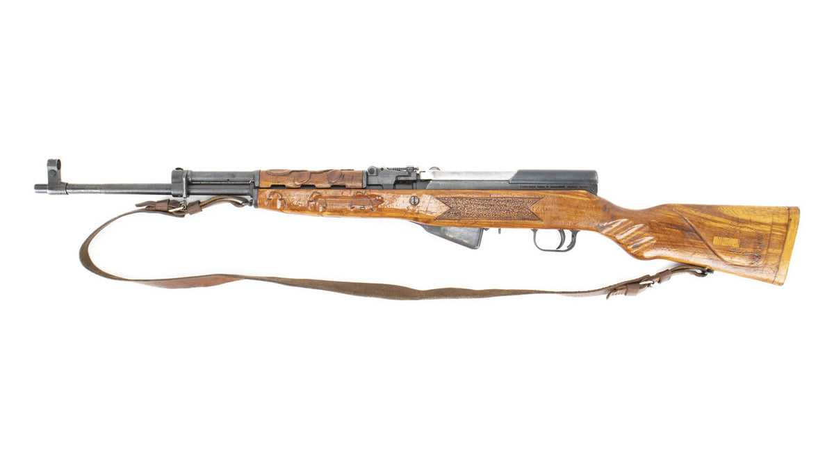SKS Yugo M59/66 Rifle - Sporterized Sights - Good Condition - Trench Art Floral Rabbit