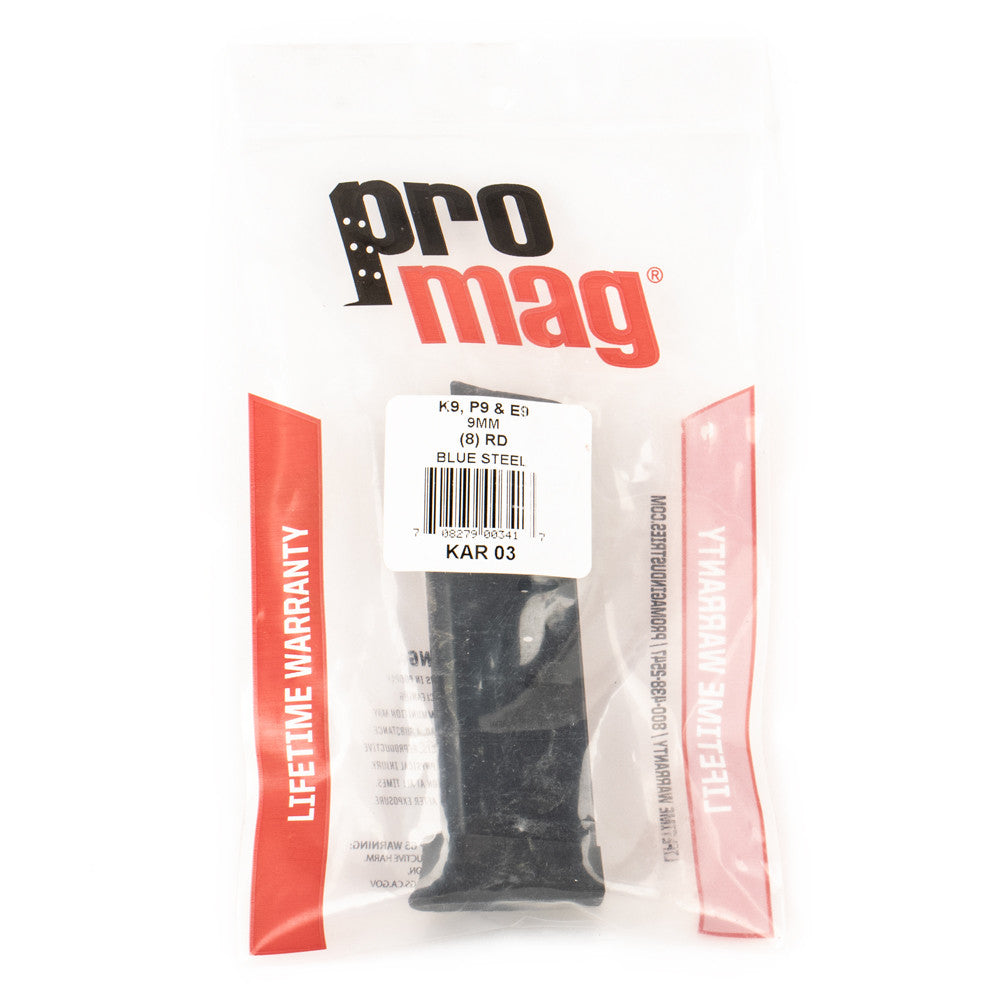 ProMag Kahr 9mm 8rd K9, P9, & E9 Blued Magazine