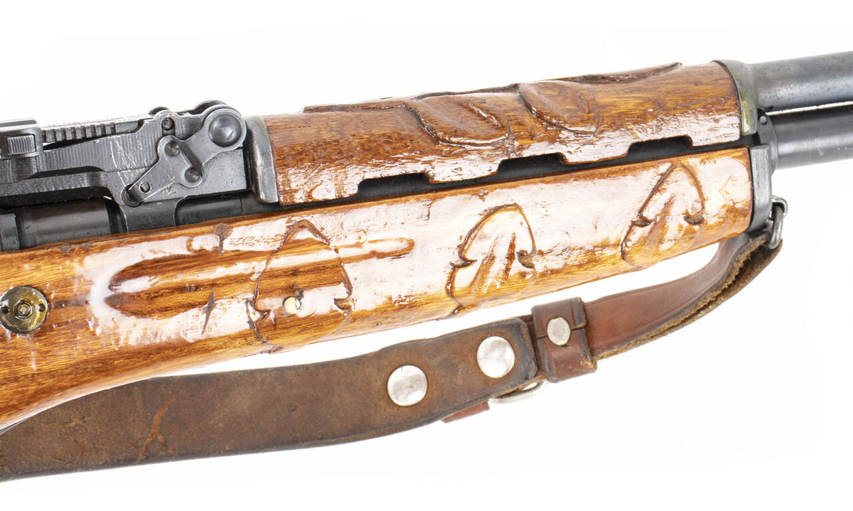 SKS Yugo M59/66 Rifle - Sporterized Sights - Good Condition - Trench Art Floral Rabbit