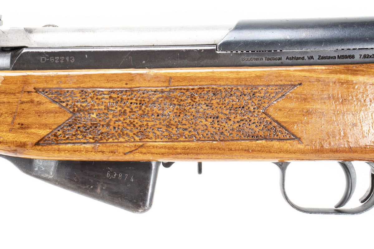 SKS Yugo M59/66 Rifle - Sporterized Sights - Good Condition - Trench Art Floral Rabbit