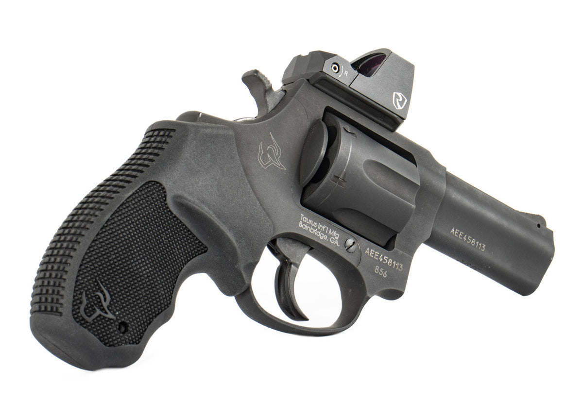 Taurus 856 T.O.R.O. 38 Special +P 6 Shot 3" Matte Black Stainless Steel Barrel Cylinder & Frame Black Rubber Grip Riton Red Dot