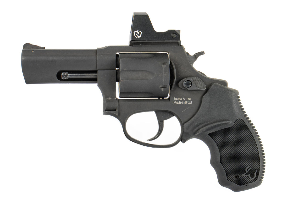 Taurus 856 T.O.R.O. 38 Special +P 6 Shot 3" Matte Black Stainless Steel Barrel Cylinder & Frame Black Rubber Grip Riton Red Dot