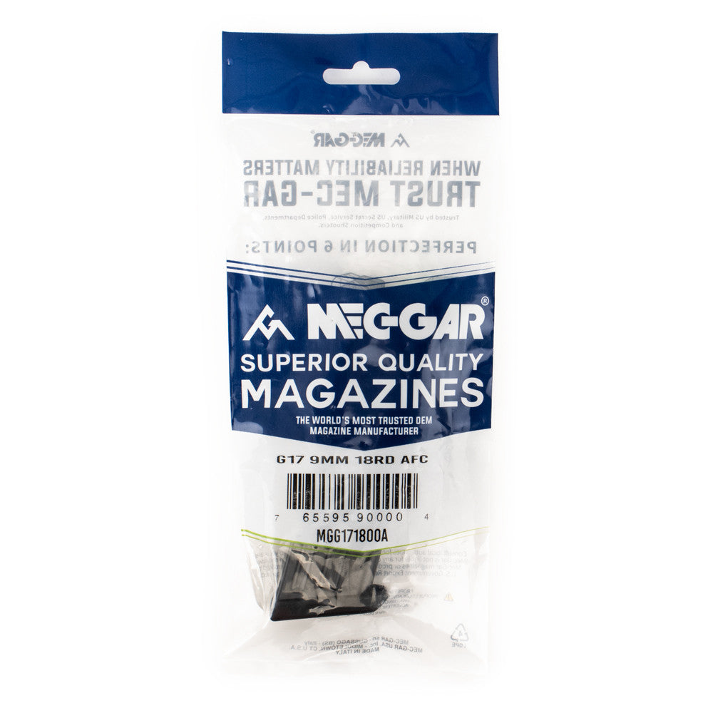 Mec-Gar 9mm Fits Glock 17 Black Steel/Polymer 18+1