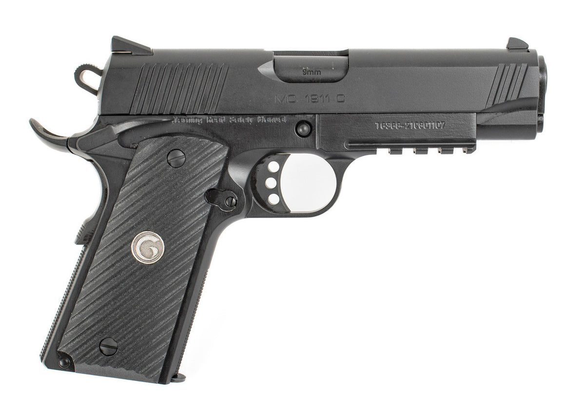 EAA Girsan MC1911 Commander 9mm Luger 4.40" 9+1 Black Checkered Laminate Grip