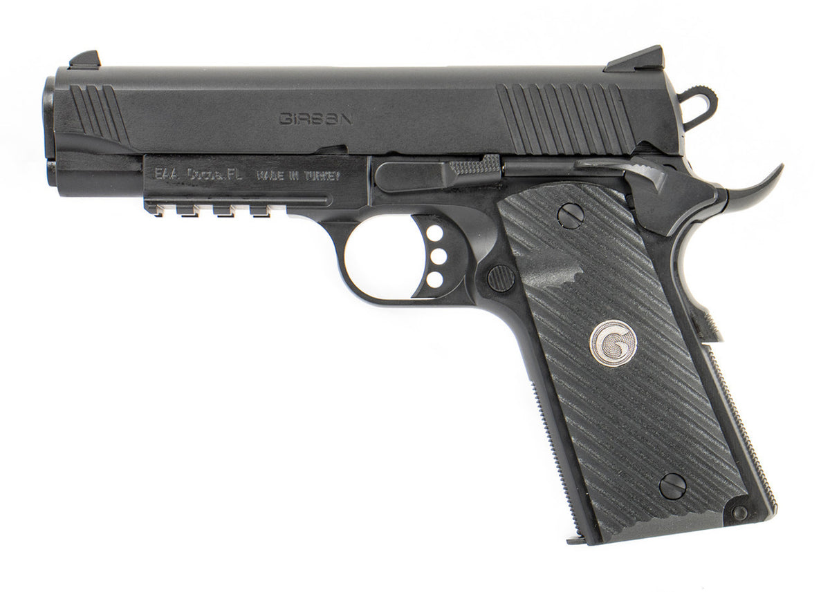 EAA Girsan MC1911 Commander 9mm Luger 4.40" 9+1 Black Checkered Laminate Grip