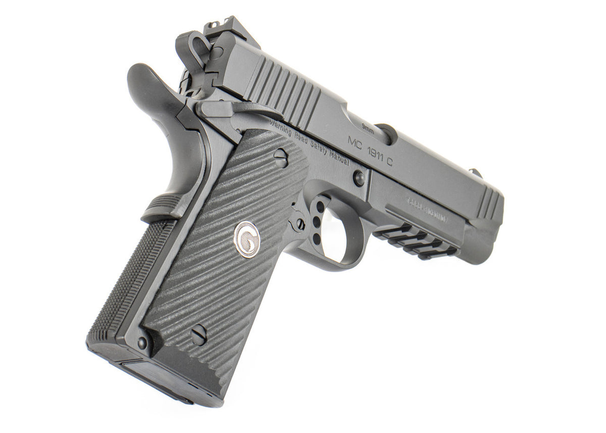 EAA Girsan MC1911 Commander 9mm Luger 4.40" 9+1 Black Checkered Laminate Grip