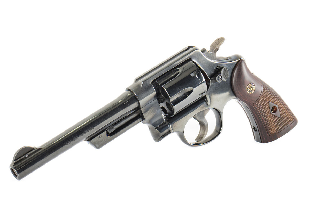 Smith & Wesson Model 20 357 Magnum 6rd 6" Blued Steel Frame, Checkered Walnut Rosewood Grips