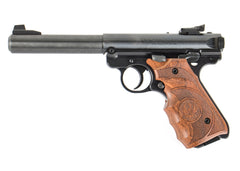 Ruger Mark IV Target 22 LR 10+1 5.50" Stainless Bull Barrel Blued Steel Drilled & Tapped Receiver Target Laminate w/Finger Groove Grip Right Hand