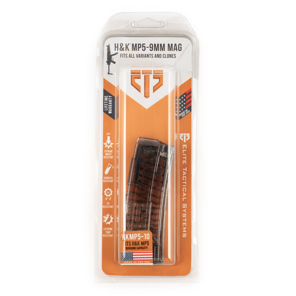 ETS Group HKMP5-10 H&K  9mm Luger H&K MP5 10rd Clear Magazine