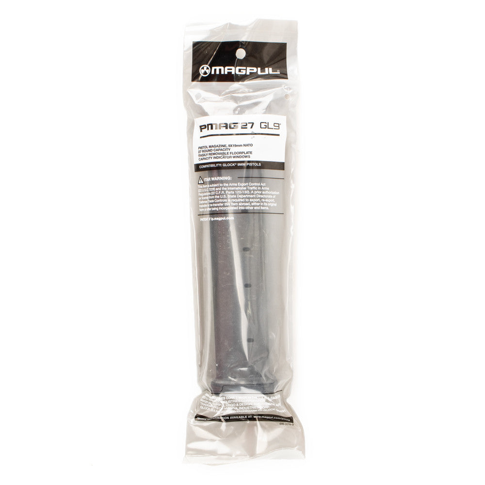 Magpul 9mm Luger 27rd MAG662-BLK PMAG GL9 Glock Double Stack Models Black Detachable