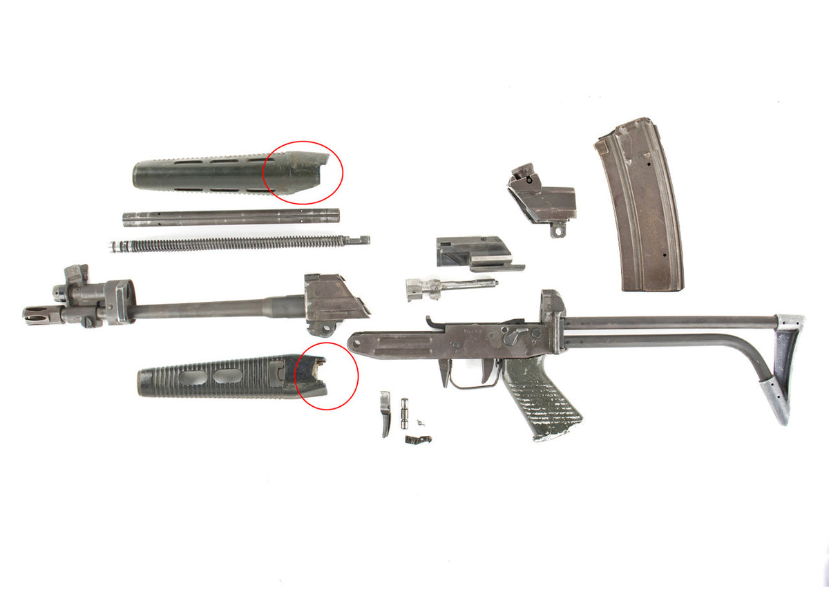 SIG 543 Folding Stock Carbine Parts Kit 5.56x45mm with Intact Barrel - Handguards Broken/Missing - Lebanese Contract