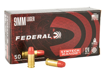 Federal American Eagle 9mm Luger 124 gr Total Syntech Jacket Round Nose (TSJRN) 50rd Box