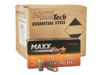 MaxxTech 45 ACP 230gr FMJ - Steel Case - 500 Rounds
