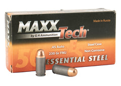 MaxxTech 45 ACP 230gr FMJ - Steel Case - 500 Rounds