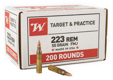Winchester USA .223 Rem 55 Grain FMJ Ammo - 200 Rounds