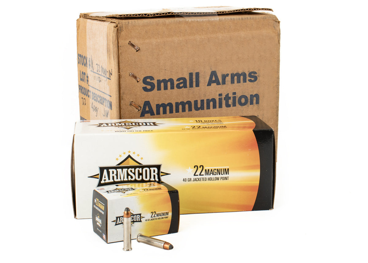 Armscor USA 22WMR 40gr Jacketed Hollow Point 2,000 round case