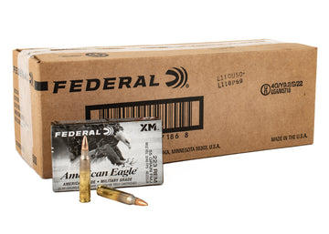Federal American Eagle 223 Rem 55gr FMJ Boattail 500rd Case
