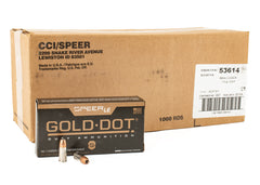 Speer Gold Dot 9mm 115 Grain JHP 1000rd Case 53614