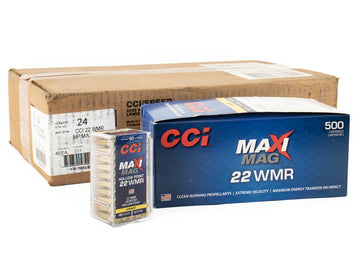 CCI Maxi-Mag Rimfire 22WMR 40gr Jacketed Hollow Point 2,000 round case