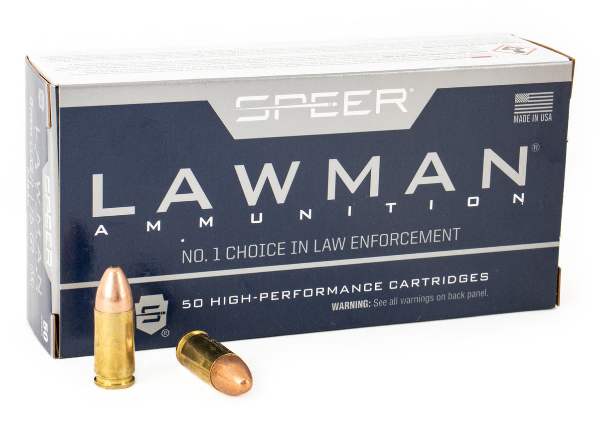 Speer Lawman 9mm Luger 115 Grain TMJ Round Nose 1000rds