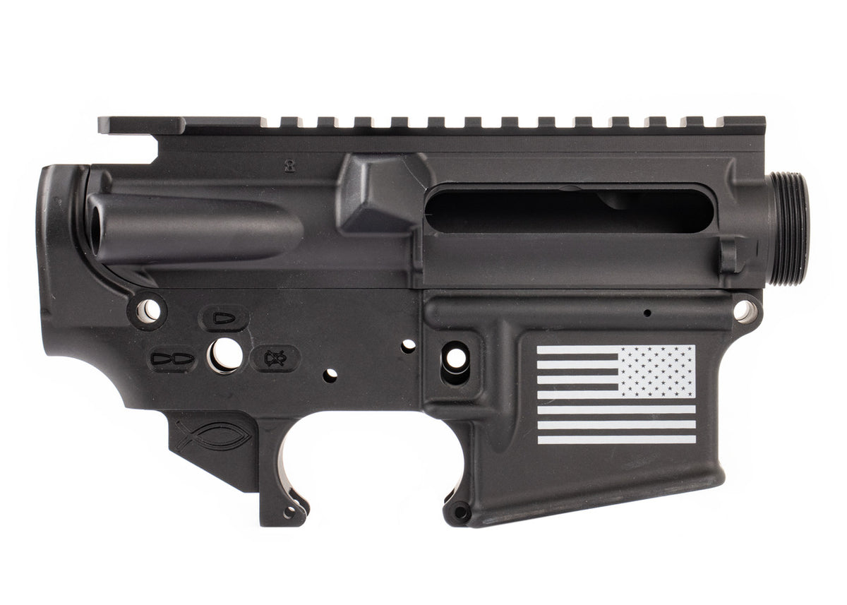 FosTecH Tech-15 Combo Stripped Lower and Upper Receiver Match Set (Black)