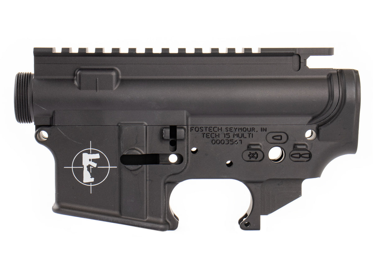 FosTecH Tech-15 Combo Stripped Lower and Upper Receiver Match Set (Black)
