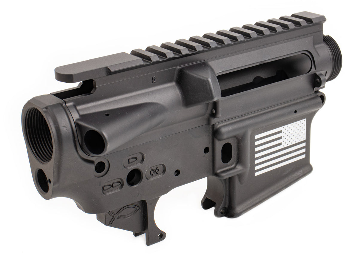 FosTecH Tech-15 Combo Stripped Lower and Upper Receiver Match Set (Black)