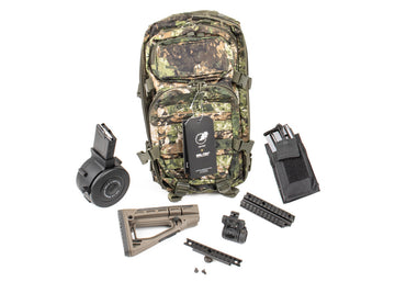 AR-15 Tactical Bundle / RWB Drum Mag / Assault Pack / Stock / Rail