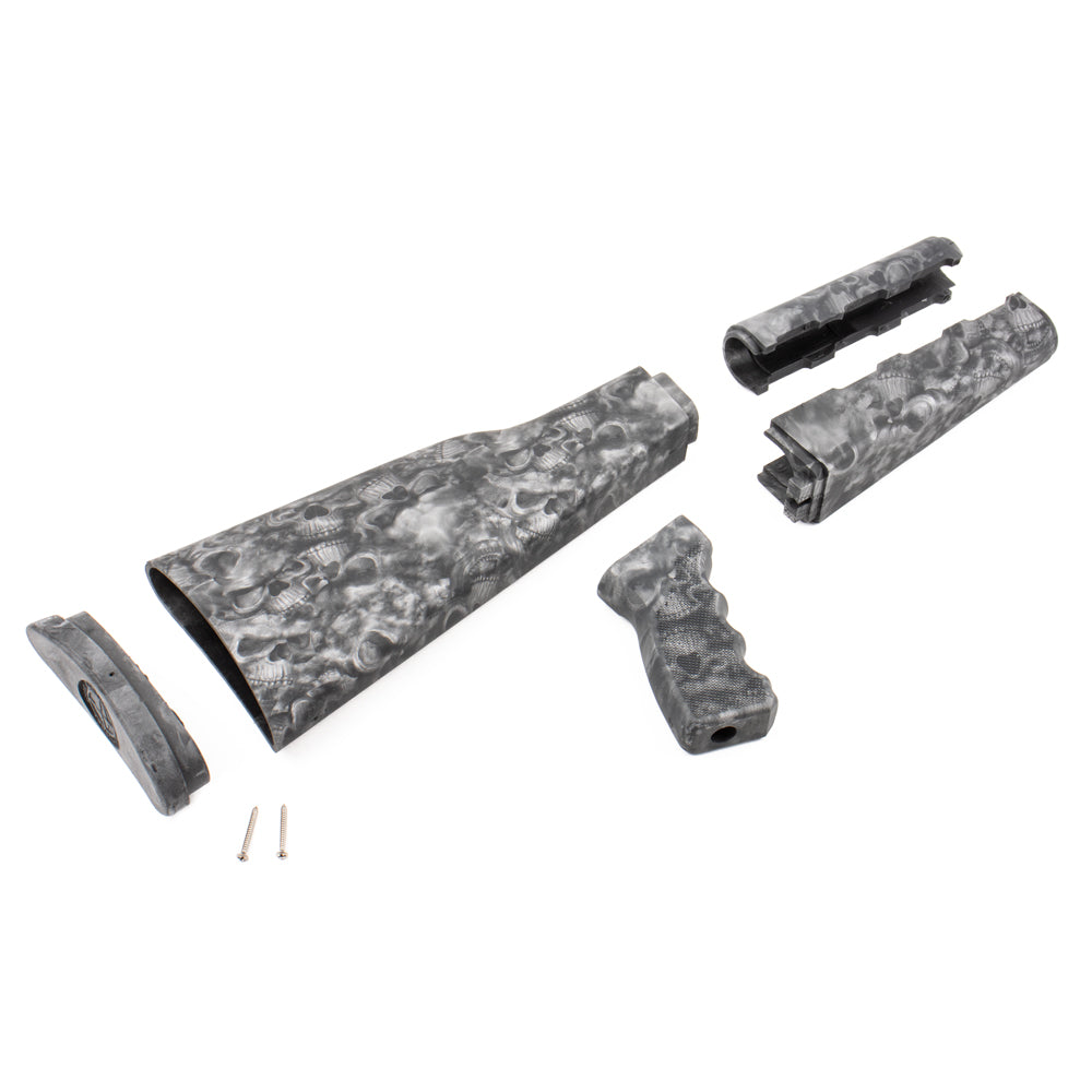 PAP M70 Stock Set Skulls w/Pistol Grip for Yugo Models - USA mfg Black nylon