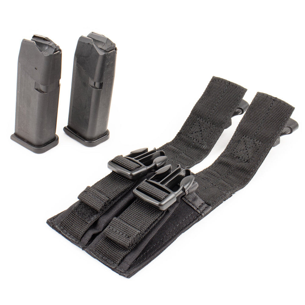 Glock 23 .40 S&W 13-Rd Factory Magazines, 2-Pack - Universal 2-Cell Pistol Mag Pouch - Used