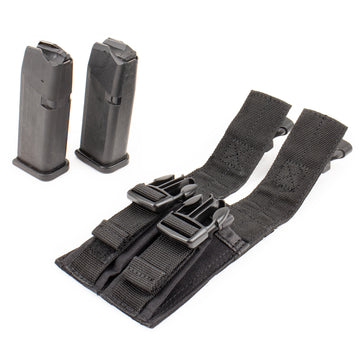 Glock 23 .40 S&W 13-Rd Factory Magazines, 2-Pack - Universal 2-Cell Pistol Mag Pouch - Used