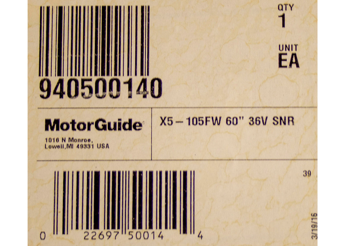 MotorGuide X5-105FW Foot Control Bow Mount Trolling Motor w/Sonar
