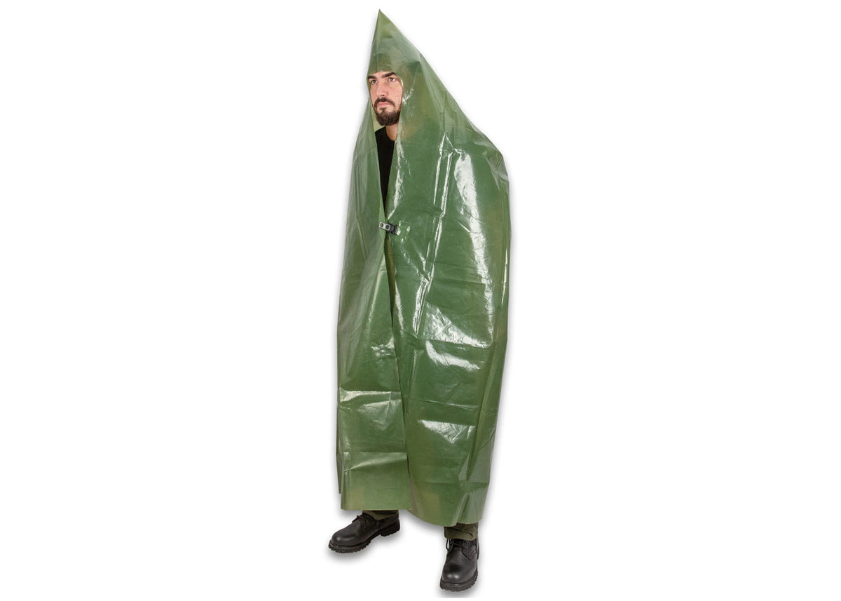 East German Olive Drab Vinyl Poncho 4 pack - Like New