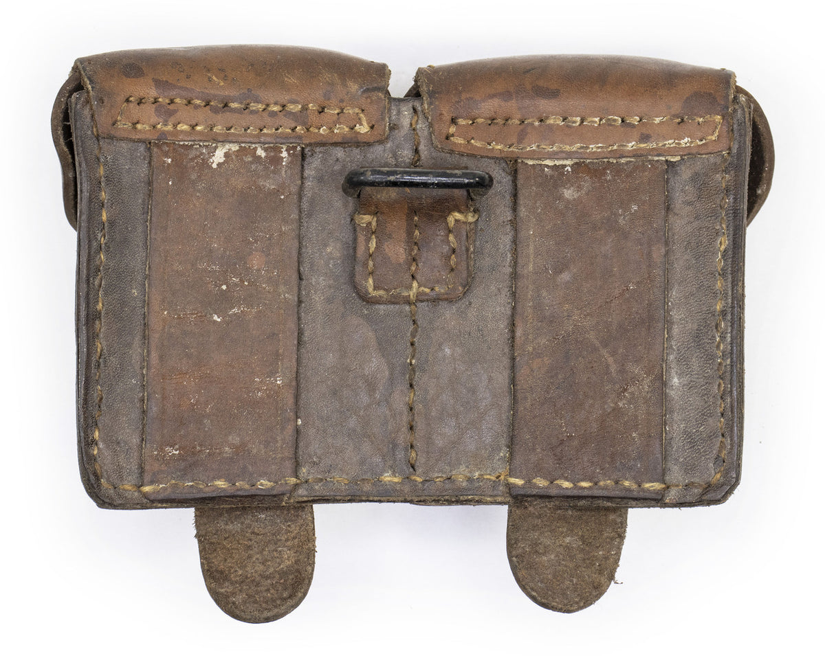 Leather Mauser 2-Cell Ammo Pouch - Good Surplus Condition